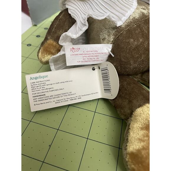 Vintage Russ Angelique Angel Plush Stuffed Frog Victorian Grace w/ Original Tag - Picture 7 of 9